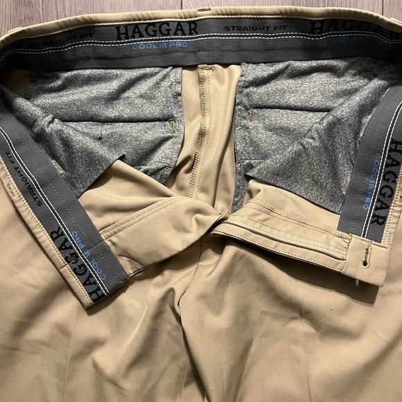 Haggar Cool 18‎ Pro Flex Straight Fit Golf Pants Khaki - Picture 4 of 6